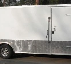 SLE Enclosed Trailers Enclosed Trailer 8.5'x24' White - Cargo Bike Car Hauler Storage -SLE Equipment shop 2 copy 1