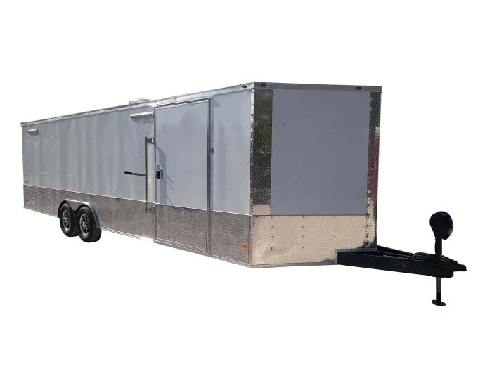 SLE Enclosed Trailers White Custom Enclosed Trailer 8.5' X 26' Car Hauler Storage 3 SLE Enclosed Trailers White Custom Enclosed Trailer 8.5' X 26' Car Hauler Storage