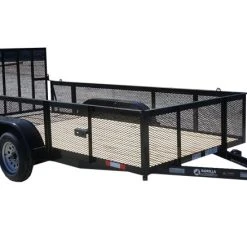 SLE Utility Trailers 6.4x14 Straight Deck Tandem Axle Utility Trailer 2ft Mesh Side