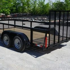 SLE Utility Trailers 6.4x14 Straight Deck Tandem Axle Utility Trailer 2ft Mesh Side -SLE Equipment shop 6x14 2ft 4