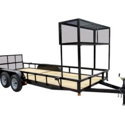 SLE Utility Trailers Utility Trailer 6.4' X 18' Tandem Dovetail With Cage
