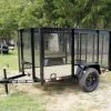 SLE Utility Trailers 5x8 Straight Deck Utility Trailer With 4ft Mesh Side 3500lb Axle -SLE Equipment shop dsc00393