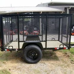 SLE Utility Trailers 5x8 Straight Deck Utility Trailer With 4ft Mesh Side 3500lb Axle -SLE Equipment shop dsc00397 3