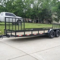 SLE Utility Trailers 6.4x20 Utility Trailer With Side Gate And 18" Mesh (2) 3,500lb Axles