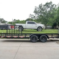 SLE Utility Trailers 6.4x20 Utility Trailer With Side Gate And 18" Mesh (2) 3,500lb Axles -SLE Equipment shop dsc00616 1