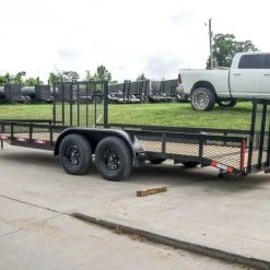 SLE Utility Trailers 6.4x20 Utility Trailer With Side Gate And 18" Mesh (2) 3,500lb Axles -SLE Equipment shop dsc00617 1