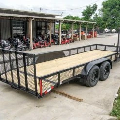 SLE Utility Trailers 6.4x20 Utility Trailer With Side Gate And 18" Mesh (2) 3,500lb Axles -SLE Equipment shop dsc00619 1