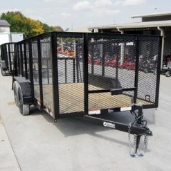 SLE Utility Trailers 6.4x14 4ft Mesh Sides Tandem Dovetail Utility Trailer