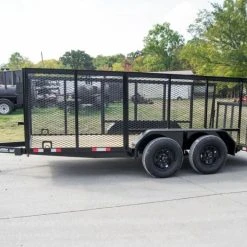 SLE Utility Trailers 6.4x16 Dovetail Utility Trailer With 4ft Mesh Side (2) 3,500lb Axles