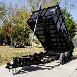 SLE Dump Trailers 7x14 Telescopic Dump Trailer With 4ft Sides (2) 7K Axles