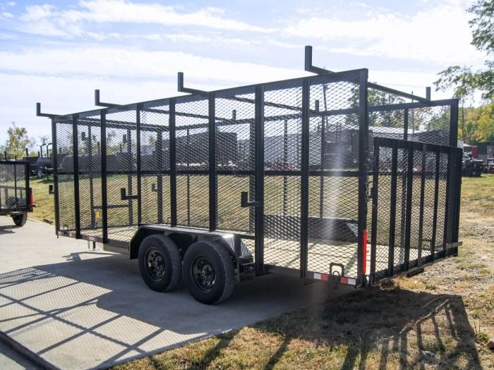 SLE Utility Trailers 7x18 Tandem Straight Deck Utility Trailer 6ft Mesh Sides Ladder Racks 6 SLE Utility Trailers 7x18 Tandem Straight Deck Utility Trailer 6ft Mesh Sides Ladder Racks - Image 4