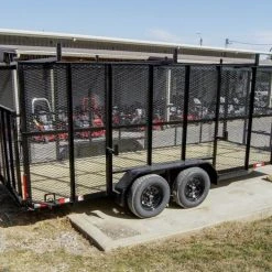 SLE Utility Trailers 7x18 Tandem Straight Deck Utility Trailer 6ft Mesh Sides Ladder Racks 13 SLE Utility Trailers 7x18 Tandem Straight Deck Utility Trailer 6ft Mesh Sides Ladder Racks -SLE Equipment shop dsc01003 3