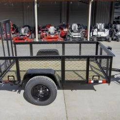 SLE Utility Trailers 5x8 Straight Deck Utility Trailer With 2ft Mesh Side 3500lb Axle -SLE Equipment shop dsc01022 5