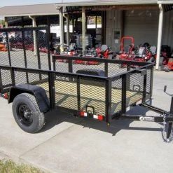 SLE Utility Trailers 5x8 Straight Deck Utility Trailer With 2ft Mesh Side 3500lb Axle -SLE Equipment shop dsc01023 6