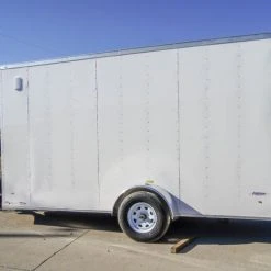 SLE Enclosed Trailers 6x14 White Slant Top V-Nose Enclosed Trailer 3,500lb Axle -SLE Equipment shop dsc01282 1