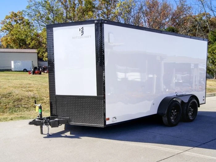 SLE Enclosed Trailers 7x14 Enclosed Trailer White V-Nose Blackout Package (2) 3,500lb Axles 3 SLE Enclosed Trailers 7x14 Enclosed Trailer White V-Nose Blackout Package (2) 3,500lb Axles
