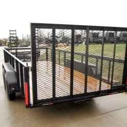 SLE Utility Trailers 6.4x16 Straight Deck Utility Trailer With 2ft Mesh Sides Tall Gate -SLE Equipment shop dsc02382 3