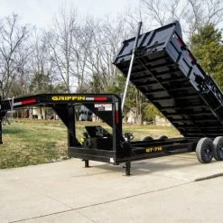 SLE Dump Trailers 7x16 Gooseneck Telescopic Dump Trailer With 2ft Sides (2) 7K Axles