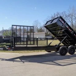 SLE Dump Trailers 7x20 Hybrid Utility Dump Trailer 2ft Sides With Box (2) 7K Axles