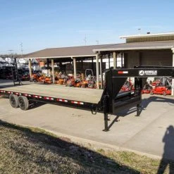 SLE Utility Trailers 8.5x30 IBeam Gooseneck Deckover Trailer (2) 7K Axles Stand-Up Ramps
