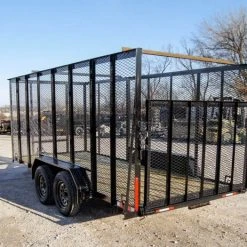 SLE Utility Trailers 6.4x16 Straight Deck Utility Trailer 6ft Mesh Sides (2) 3,500lb Axles -SLE Equipment shop dsc02800 3