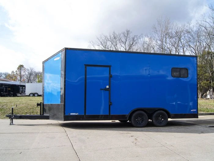 SLE Enclosed Trailers 8.5x18 Blue V-Nose Slant Top Enclosed Trailer With Blackout Package 5 SLE Enclosed Trailers 8.5x18 Blue V-Nose Slant Top Enclosed Trailer With Blackout Package - Image 3