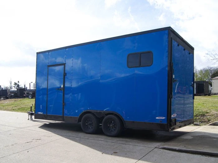 SLE Enclosed Trailers 8.5x18 Blue V-Nose Slant Top Enclosed Trailer With Blackout Package 6 SLE Enclosed Trailers 8.5x18 Blue V-Nose Slant Top Enclosed Trailer With Blackout Package - Image 4