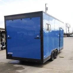 SLE Enclosed Trailers 8.5x18 Blue V-Nose Slant Top Enclosed Trailer With Blackout Package 13 SLE Enclosed Trailers 8.5x18 Blue V-Nose Slant Top Enclosed Trailer With Blackout Package -SLE Equipment shop dsc02936 2