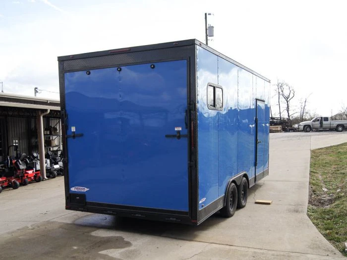 SLE Enclosed Trailers 8.5x18 Blue V-Nose Slant Top Enclosed Trailer With Blackout Package 8 SLE Enclosed Trailers 8.5x18 Blue V-Nose Slant Top Enclosed Trailer With Blackout Package - Image 6
