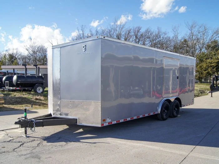 SLE Enclosed Trailers 8.5x20 Silver V-Nose Slant Top Enclosed Trailer (2) 5200lb Axles 3 SLE Enclosed Trailers 8.5x20 Silver V-Nose Slant Top Enclosed Trailer (2) 5200lb Axles