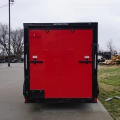 SLE Enclosed Trailers 6x12 Enclosed Trailer Red V-Nose Blackout Package 3,500lb Axle Storage -SLE Equipment shop dsc03371 2