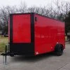 SLE Enclosed Trailers 7x12 Enclosed Trailer Red V-Nose Blackout Package 3,500lb Axle Storage -SLE Equipment shop dsc03395 1