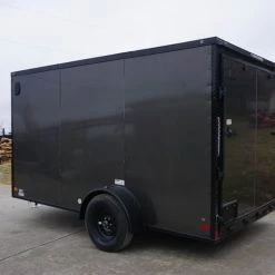 SLE Enclosed Trailers 7x12 Enclosed Trailer Charcoal V-Nose Blackout Package 3,500lb Axle Storage -SLE Equipment shop dsc03423 1