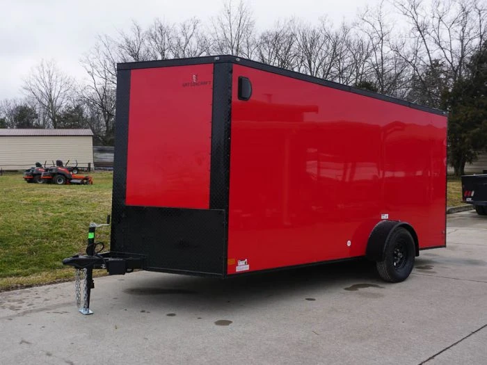 SLE Enclosed Trailers 7x14 Enclosed Trailer Red V-Nose Blackout Package 3,500lb Axle Storage 5 SLE Enclosed Trailers 7x14 Enclosed Trailer Red V-Nose Blackout Package 3,500lb Axle Storage - Image 3