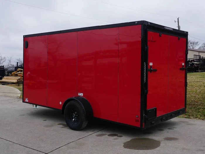 SLE Enclosed Trailers 7x14 Enclosed Trailer Red V-Nose Blackout Package 3,500lb Axle Storage 7 SLE Enclosed Trailers 7x14 Enclosed Trailer Red V-Nose Blackout Package 3,500lb Axle Storage - Image 5