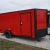 SLE Enclosed Trailers 7x14 Enclosed Trailer Red V-Nose Blackout Package 3,500lb Axle Storage -SLE Equipment shop dsc03492 2