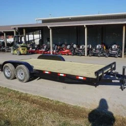 SLE Utility Trailers 7x18 Wood Deck Car Hauler (2) 3500lb Axle W/ Brake And Ramps