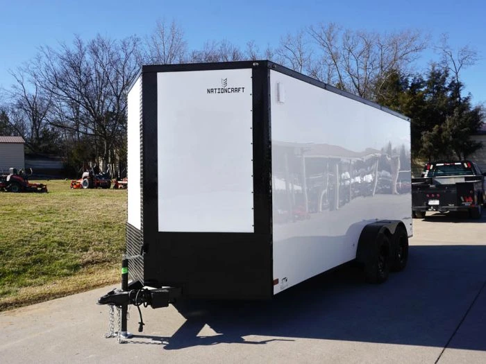 SLE Enclosed Trailers 7x16 Enclosed Trailer White V-Nose Blackout Package Tandem Axle Storage 3 SLE Enclosed Trailers 7x16 Enclosed Trailer White V-Nose Blackout Package Tandem Axle Storage