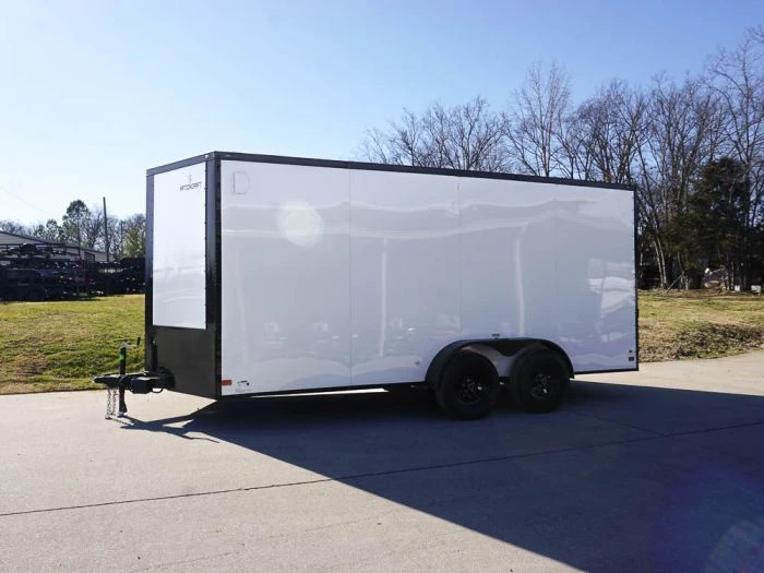 SLE Enclosed Trailers 7x16 Enclosed Trailer White V-Nose Blackout Package Tandem Axle Storage 5 SLE Enclosed Trailers 7x16 Enclosed Trailer White V-Nose Blackout Package Tandem Axle Storage - Image 3