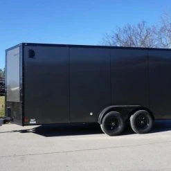 SLE Enclosed Trailers 7x16 Enclosed Trailer Charcoal V-Nose Blackout Package Tandem Axle Storage -SLE Equipment shop dsc03608 1