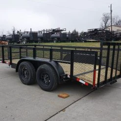 SLE Utility Trailers 6.4x14-2ft Mesh Side Utility Trailer Dovetail (2) 3500lb Axle -SLE Equipment shop dsc04089