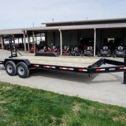 SLE Utility Trailers 7x20 Equipment Trailer 8" I-Beam (2) 7K Axles Standup Ramps