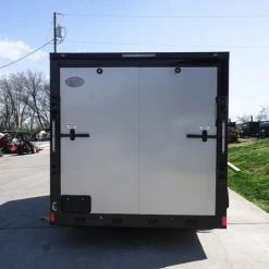 SLE Enclosed Trailers 7x12 Enclosed Trailer Silver V-Nose Blackout Package 3,500lb Axle Storage -SLE Equipment shop dsc05846 2