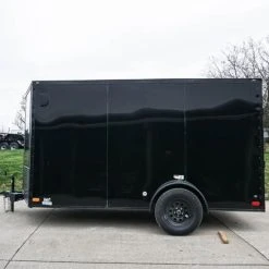 SLE Enclosed Trailers 7x12 Enclosed Trailer Black V-Nose Blackout Package 3,500lb Axle Storage -SLE Equipment shop dsc05871 2