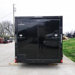 SLE Enclosed Trailers 7x12 Enclosed Trailer Black V-Nose Blackout Package 3,500lb Axle Storage -SLE Equipment shop dsc05873 2