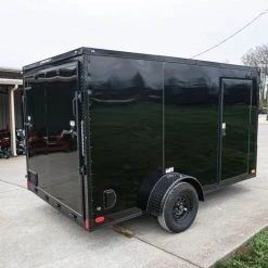 SLE Enclosed Trailers 7x12 Enclosed Trailer Black V-Nose Blackout Package 3,500lb Axle Storage -SLE Equipment shop dsc05875 2