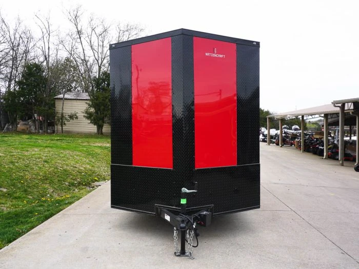 SLE Enclosed Trailers 7x16 Enclosed Trailer Red V-Nose Blackout Pkg Tandem Axle Storage 3 SLE Enclosed Trailers 7x16 Enclosed Trailer Red V-Nose Blackout Pkg Tandem Axle Storage