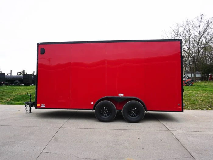 SLE Enclosed Trailers 7x16 Enclosed Trailer Red V-Nose Blackout Pkg Tandem Axle Storage 5 SLE Enclosed Trailers 7x16 Enclosed Trailer Red V-Nose Blackout Pkg Tandem Axle Storage - Image 3