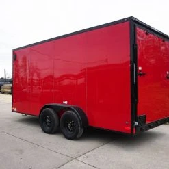 SLE Enclosed Trailers 7x16 Enclosed Trailer Red V-Nose Blackout Pkg Tandem Axle Storage 11 SLE Enclosed Trailers 7x16 Enclosed Trailer Red V-Nose Blackout Pkg Tandem Axle Storage -SLE Equipment shop dsc05937 1 1