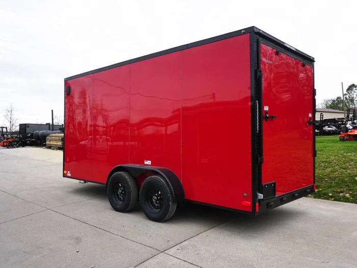 SLE Enclosed Trailers 7x16 Enclosed Trailer Red V-Nose Blackout Pkg Tandem Axle Storage 6 SLE Enclosed Trailers 7x16 Enclosed Trailer Red V-Nose Blackout Pkg Tandem Axle Storage - Image 4